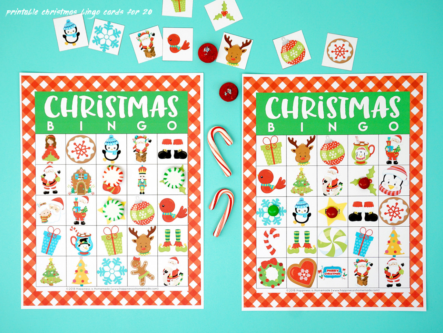 Free Christmas Bingo Cards For 30